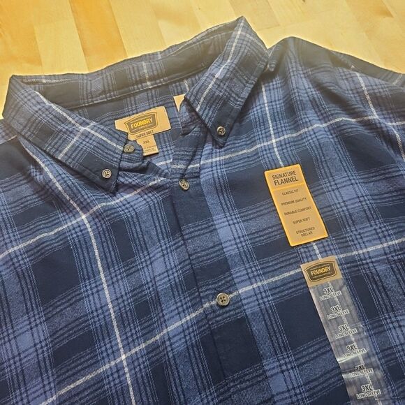 The Foundry Shirt Mens 3XL Plaid Button Up Long Sleeve Pocket Hiking Flannel USA - Picture 1 of 12